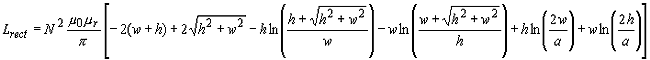 formula for rectangular loop